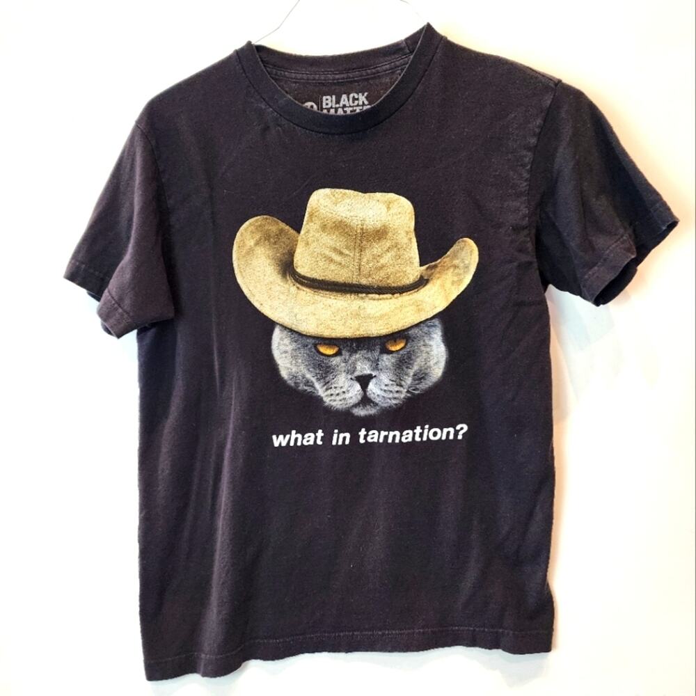 Cats Black‎ Matter Cats T-Shirts Eating Cats Funny T-Shirt Size M